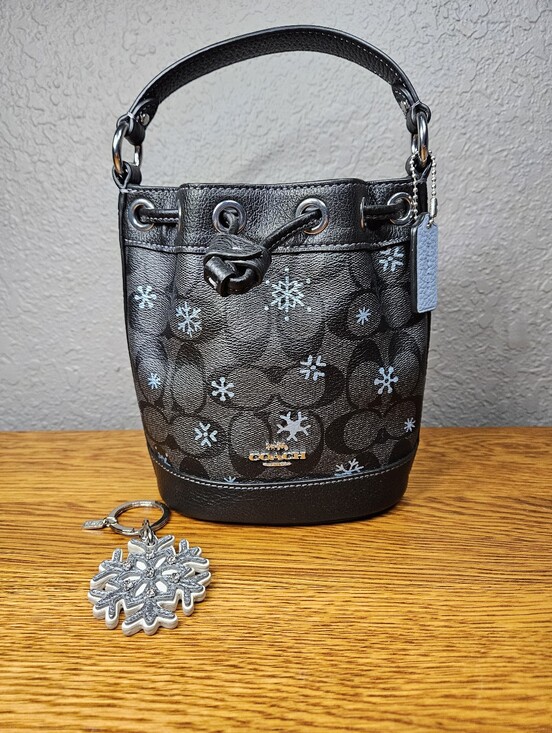 Coach Handbags - Coach Dempsey Drawstring Bucket Bag 15 With Matching Charm